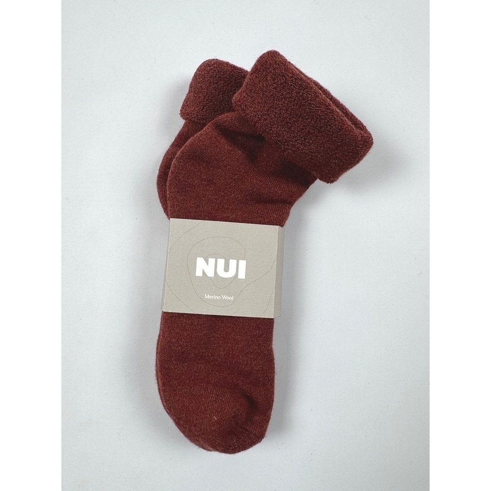 Nui Organics Lounge Socks Rust 10/12y